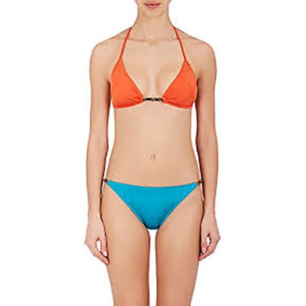 Milly Cabana Women's Cabo Solid Triangle Bikini Top Orange Sz S NWOT 95
